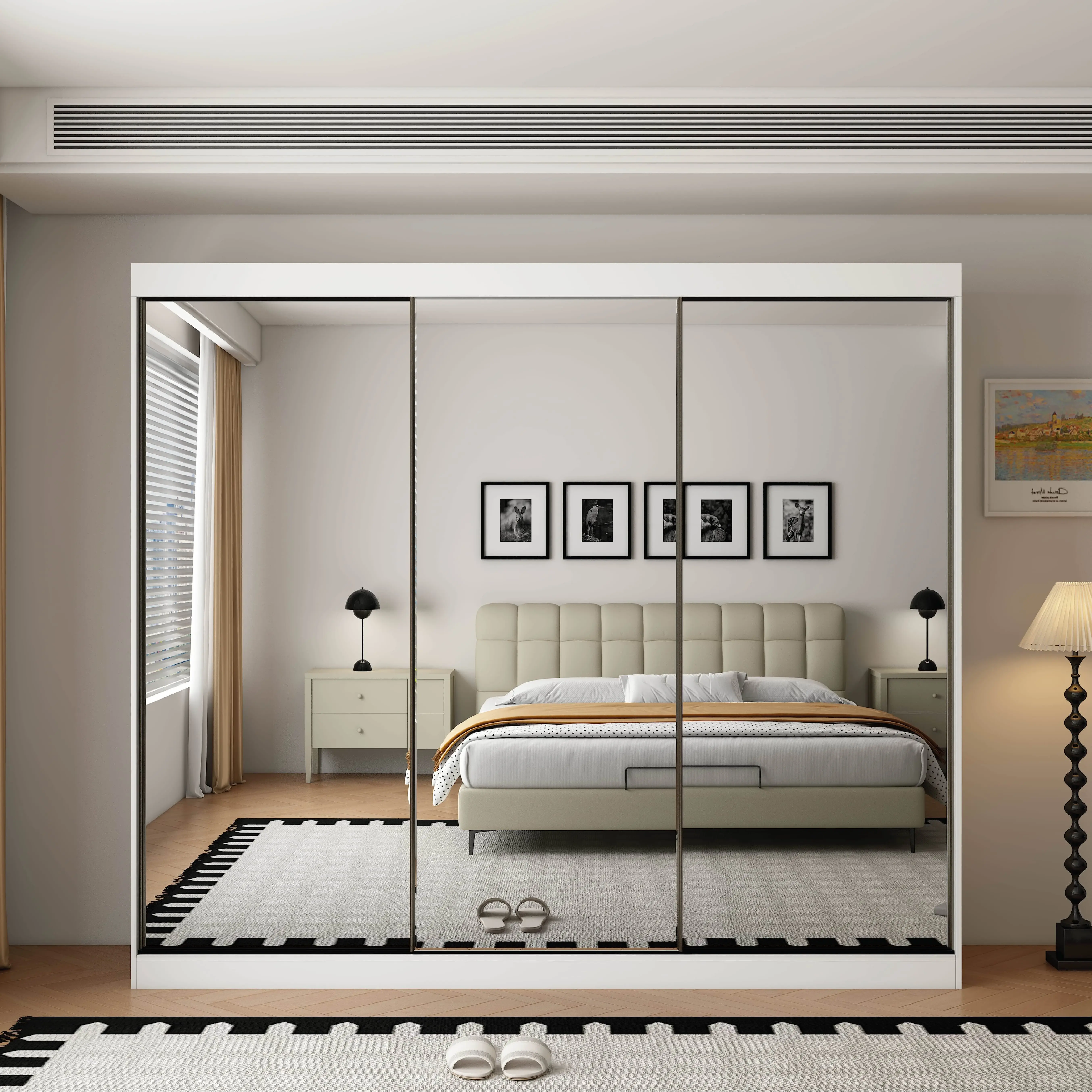 Oracle 3 Door Full Mirror 250CM  sliding wardrobe