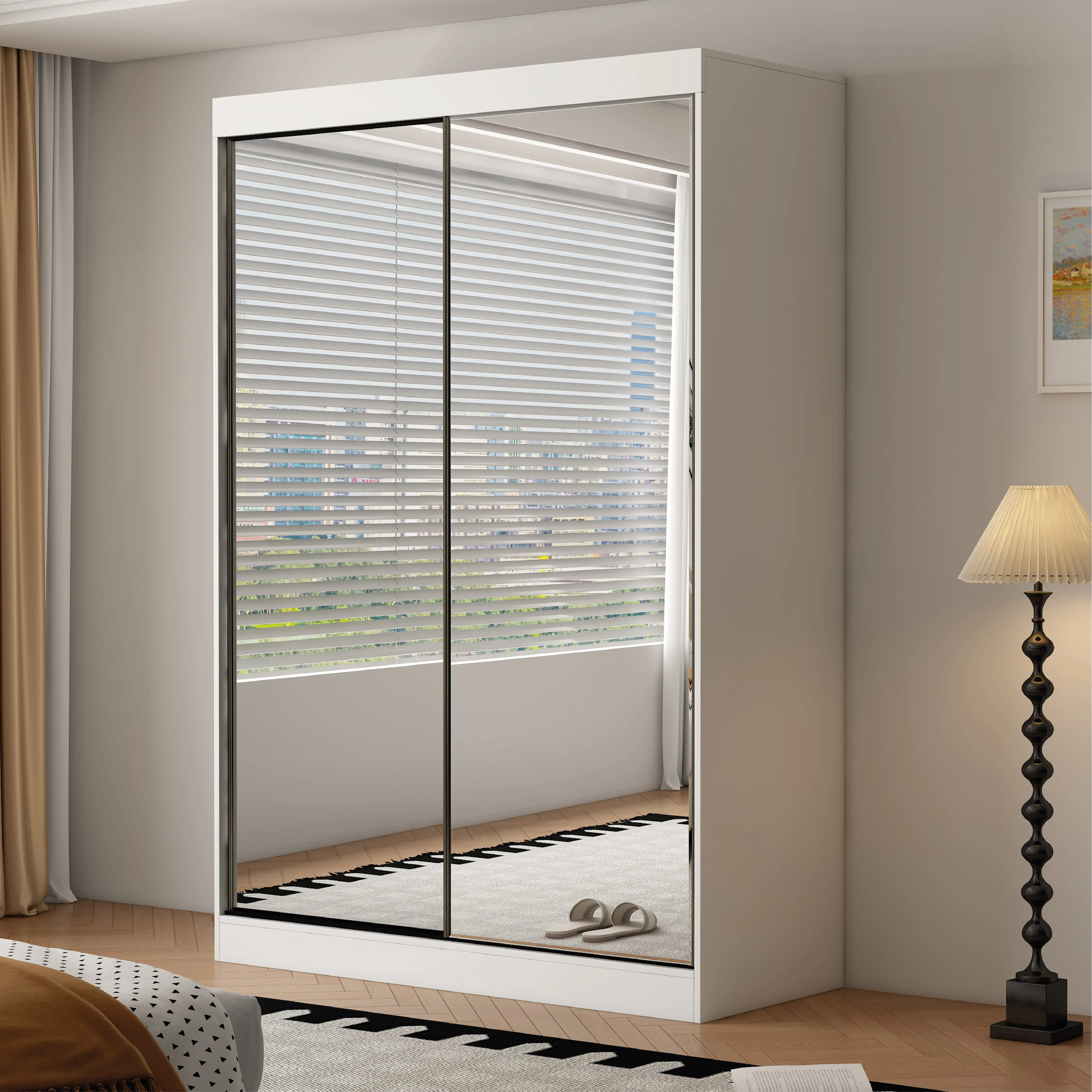 Oracle 2 Door Full Mirror 150CM  sliding wardrobe