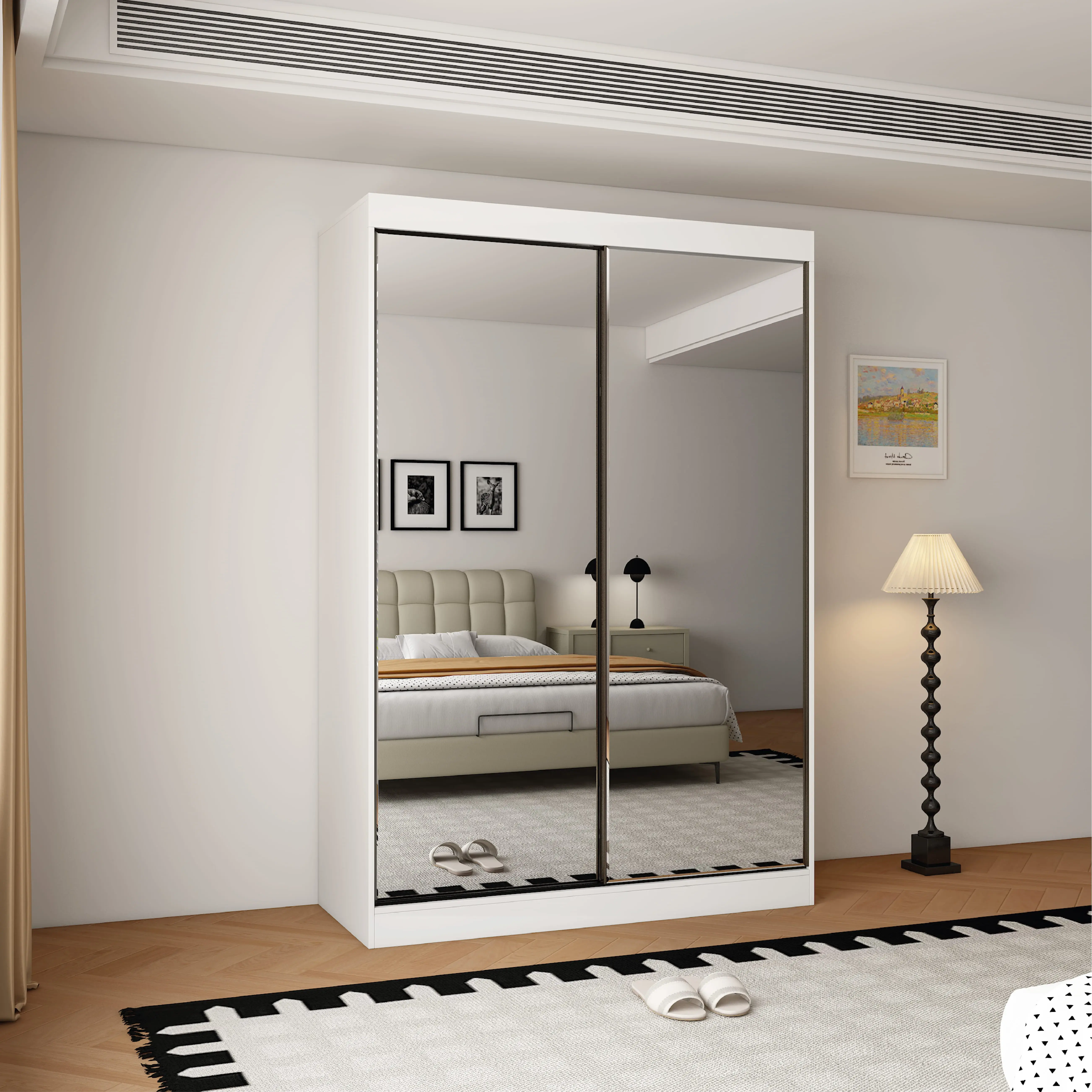 Oracle 2 Door Full Mirror 150CM  sliding wardrobe