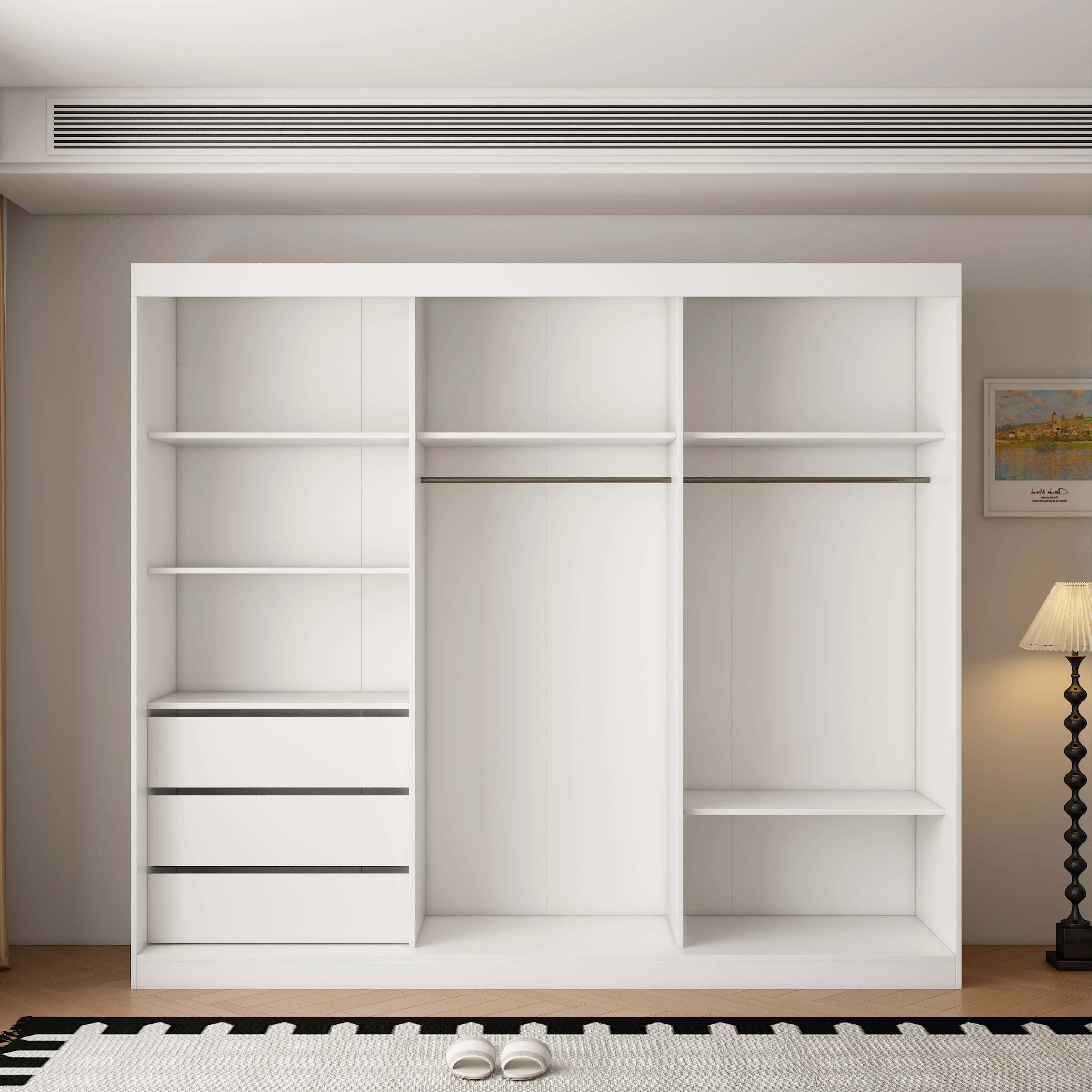 Pacific 3 Door Gloss White 250CM  sliding wardrobe